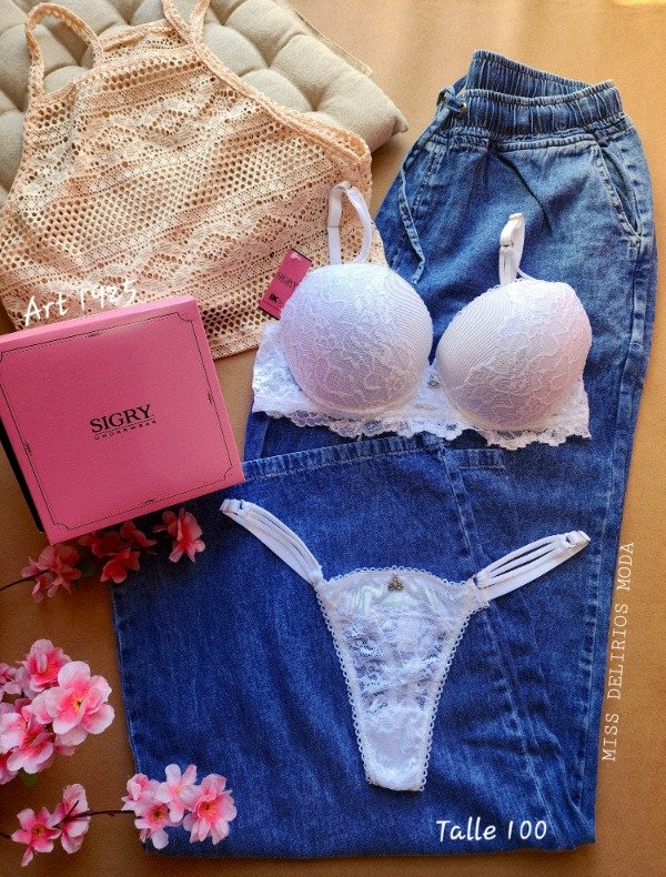 Producto - Conjunto de Lencería Sigry 1925 Blanco Talle 100