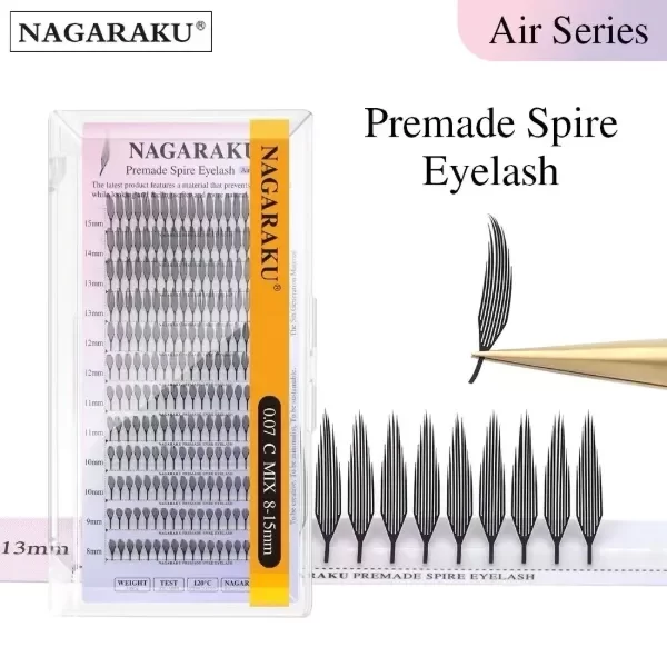 Producto - Pestañas Nagaraku Spire Eyelash 0.07D MIX Efecto Anime