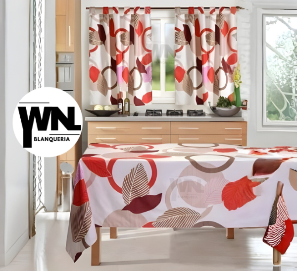 Producto - CORTINA Y MANTEL DE COCINA MICROFIBRA