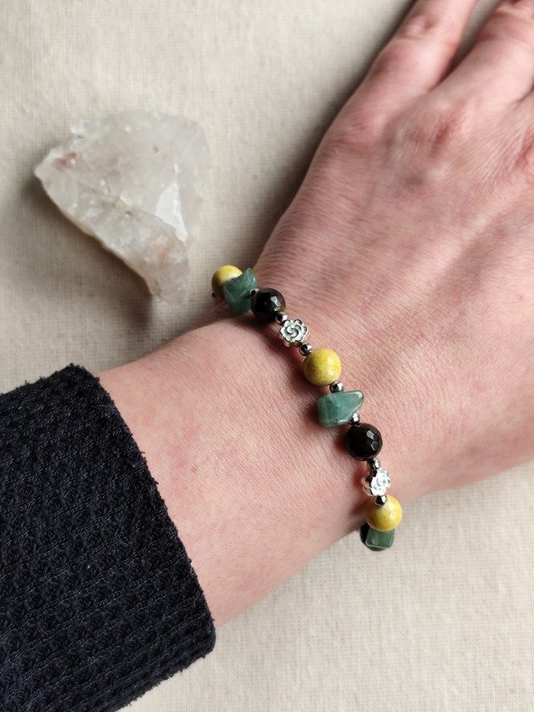 Producto - PULSERA AVENTURINA VERDE, JASPE MOKAITA Y OJO DE TIGRE - Prosperidad y confianza - 0