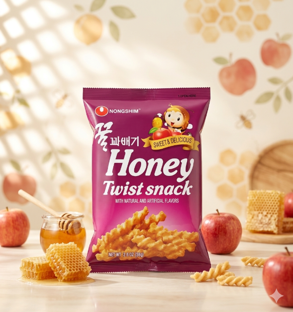 Producto - Snack Twins Honey sabor manzana Nongshim (75g)