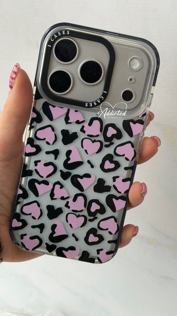Producto - Case evogen animal print corazon rosa