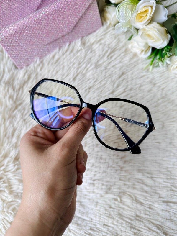 Producto - glitter tr90 negro + cristales blue cut AR stock