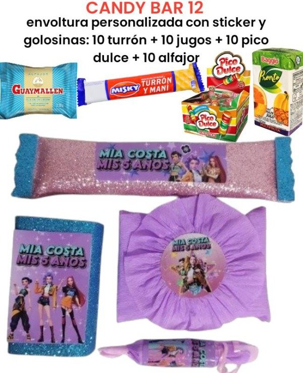 Producto - candy bar 12 guerreras kpop 40 golosinas envueltas
