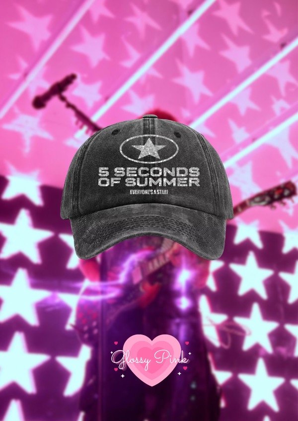 Producto - Gorra vintage negra 5 Seconds Off Summer - VINILO TEXTIL GLITTER