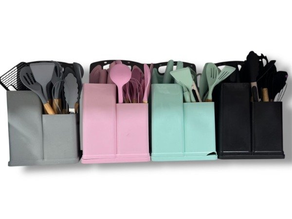 Producto - Utensilios De Cocina De Silicona + Cuchillos +Tabla mc9193