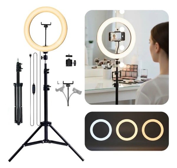 Producto - Aro De Luz Blanca Led 26 Cm + Trípode - 0