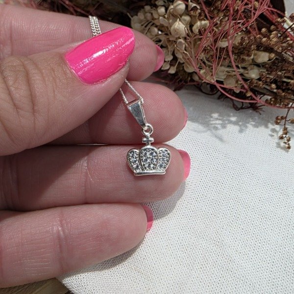 Producto - Dije Plata 925 mini coronita con strass