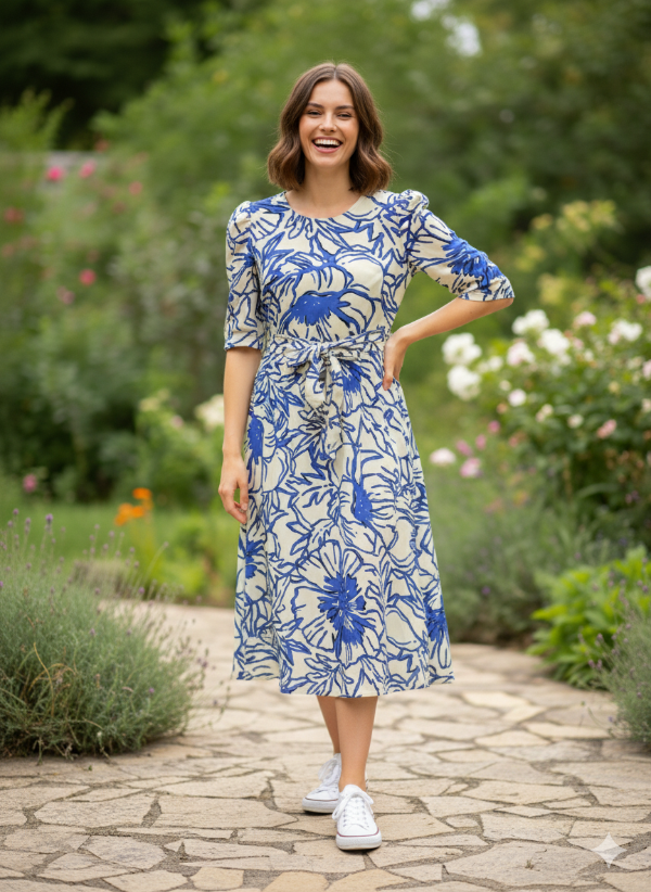 Producto - Vestido de fibrana  estampado (Art. 253) Talle S/M