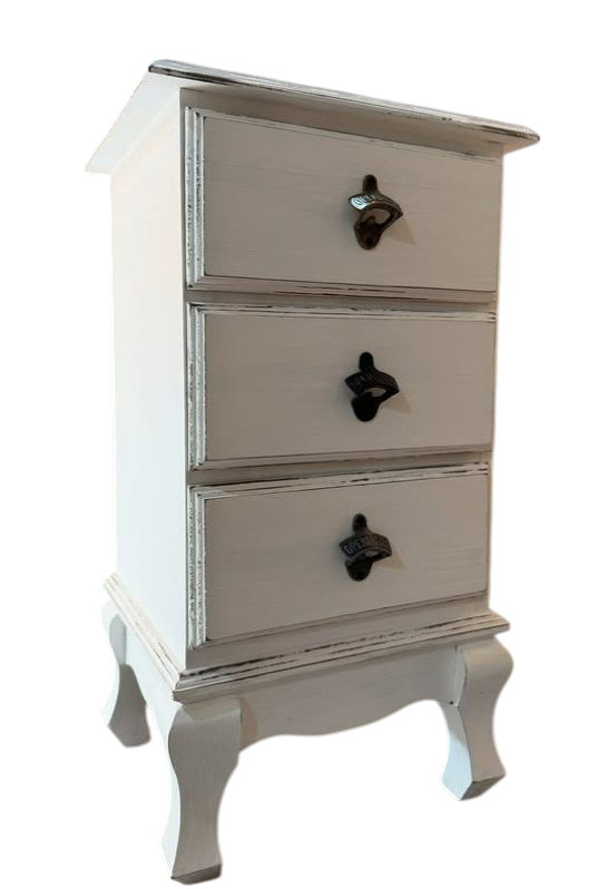 Producto - Mesa de Luz Provenzal 3 Cajones Pintada