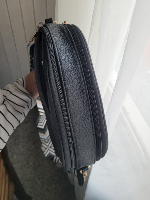 Producto - Bandolera doble compartimiento negra - Línea económica - 1