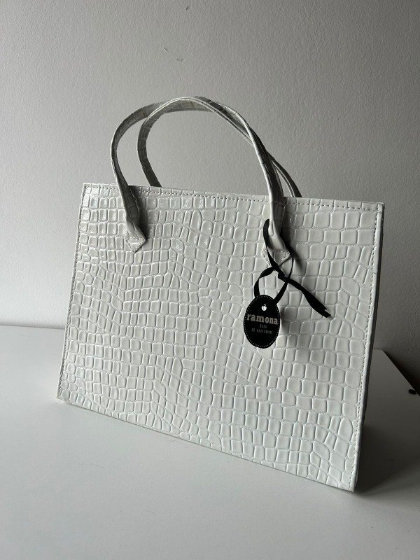 Producto - Maxibag blanca croco charol