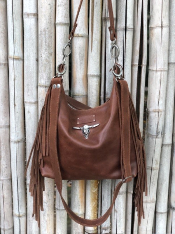 Producto - Cartera con flecos marrón