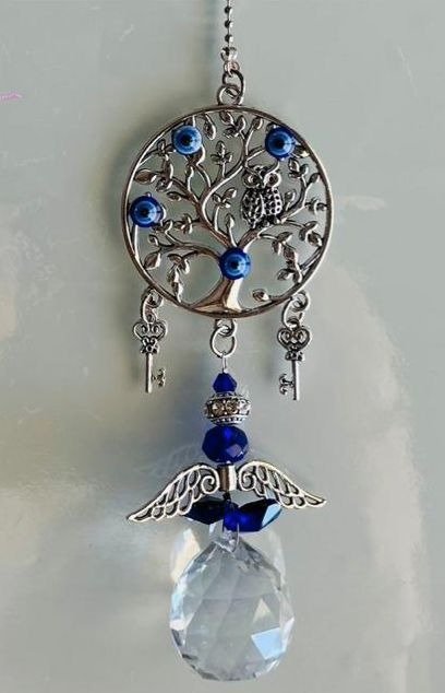 Producto - Atrapasoles alitas azules árbol de la vida y cadenita