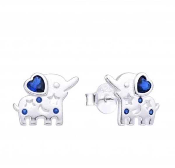 Producto - Aros Elefante Azul Plata 925