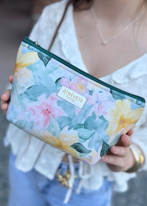 Producto - Mini neceser - Flores verde