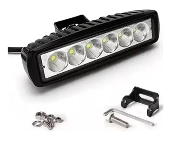 Producto - BARRA FARO 6 LED AUXILIAR RECTANGULAR 12V / 24V AUTO MOTO 4x4
