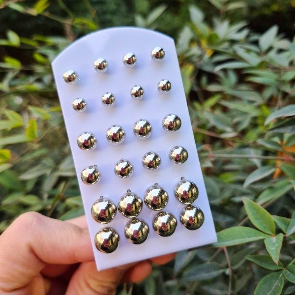 Producto - Blister Arito perlitas plateadas x 12 -Acero Quirúrgico