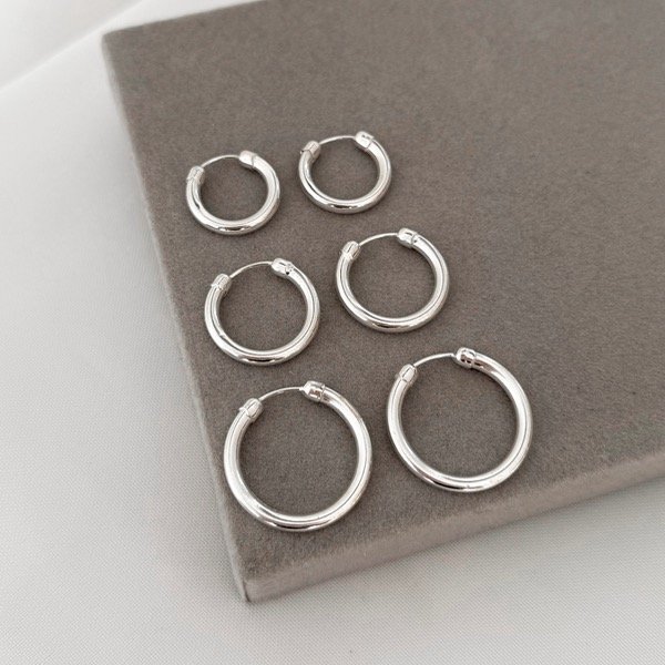 Producto - Argollas infladas (plata) (par)