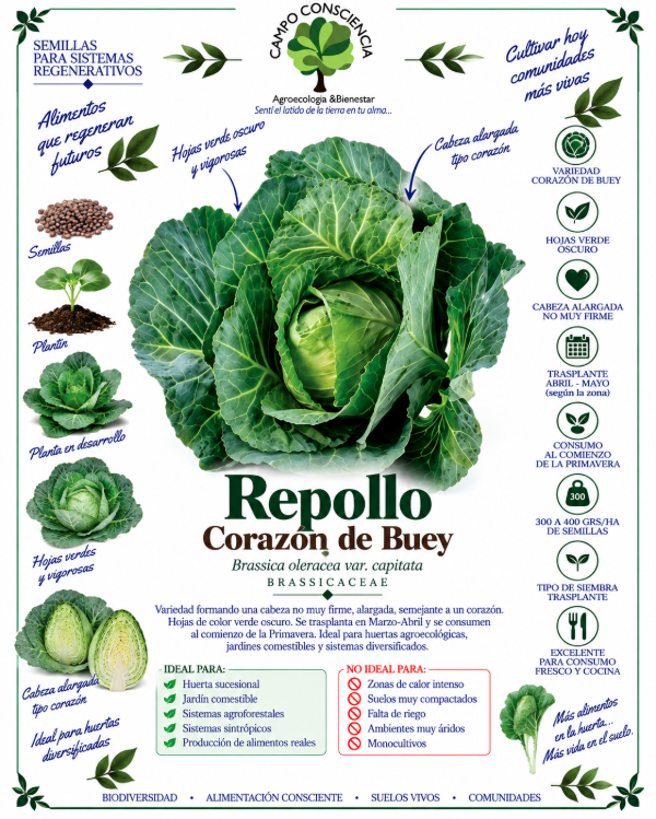 Producto - Repollo Corazón de Buey - Semillas Agroecológicas