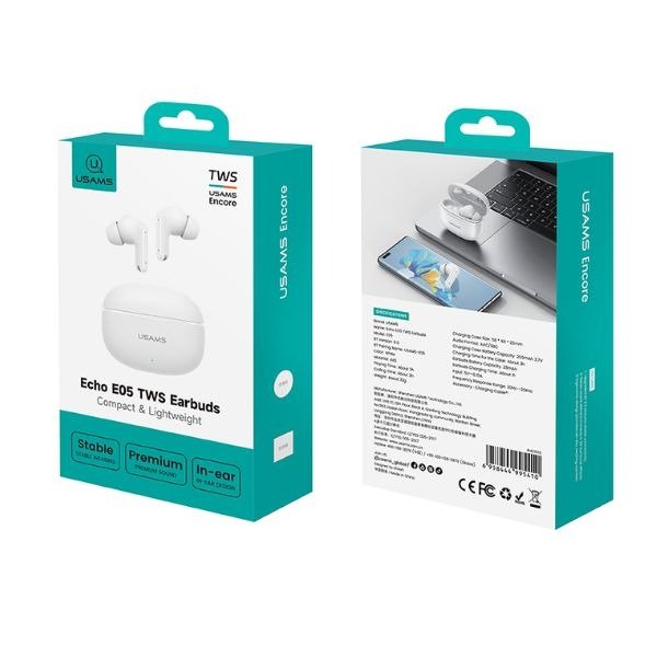 Producto - AURICULAR - ECHO E05 TWS EARBUDS BT6.0 "USAMS" - 2