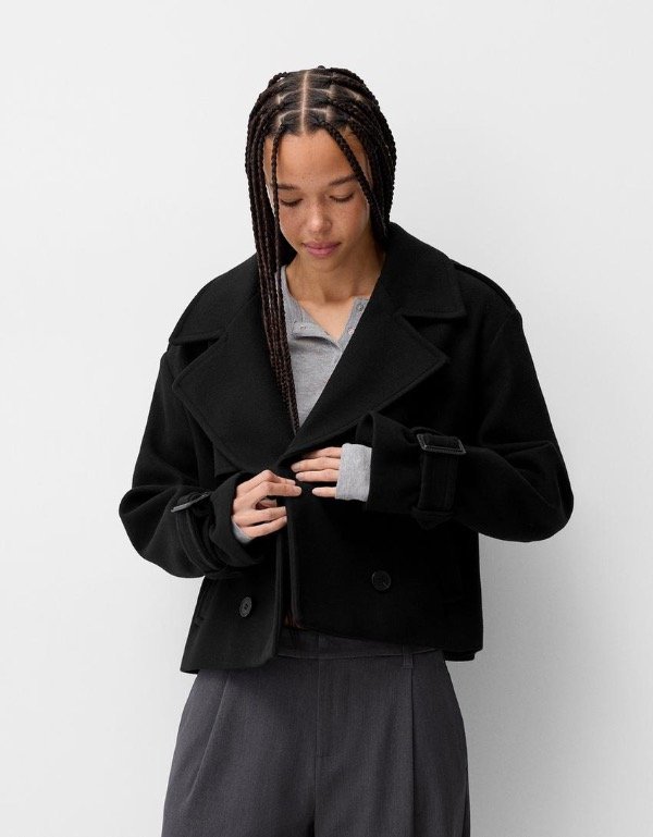Producto - Saco de Paño Corto Bershka