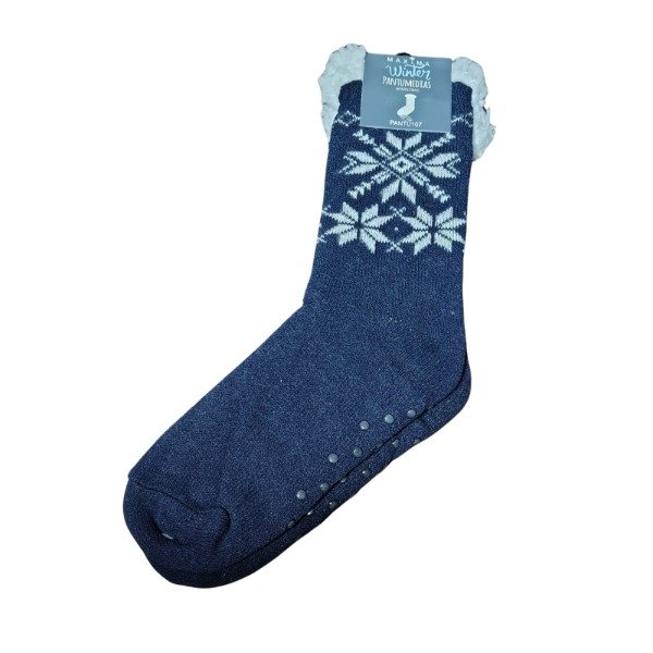 Producto - Medias pantumedias hombre azul con nieve