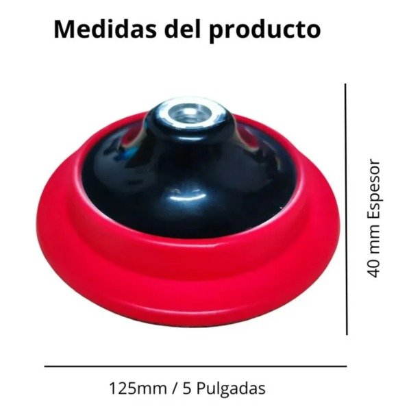 Producto - Backing Plate 5 Abrojo Pulidora Rotativa M14 Detail Flexible