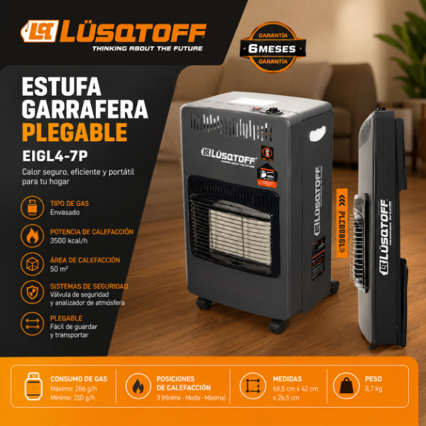 Producto - ESTUFA GARRAFERA LUSQTOFF PLEGABLE EIGL4-7P