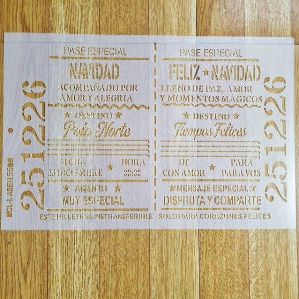 Producto - St 5509  de 20x30 cm Stencil Pase Navideño
