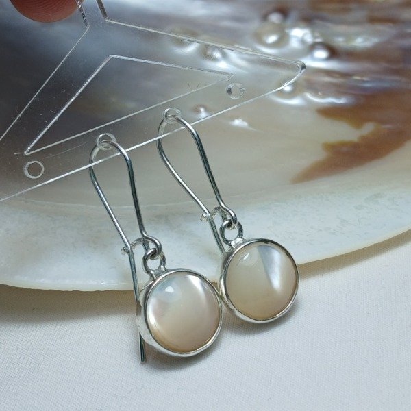Producto - Aros Plata 925 con Nacar redondos - 0