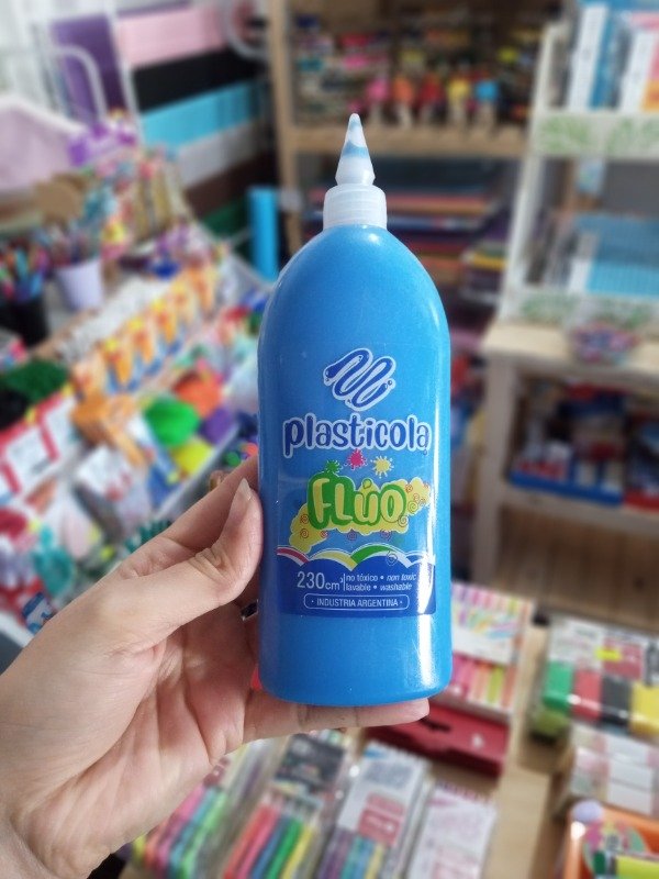Producto - Plásticola x230g Azul Fluo
