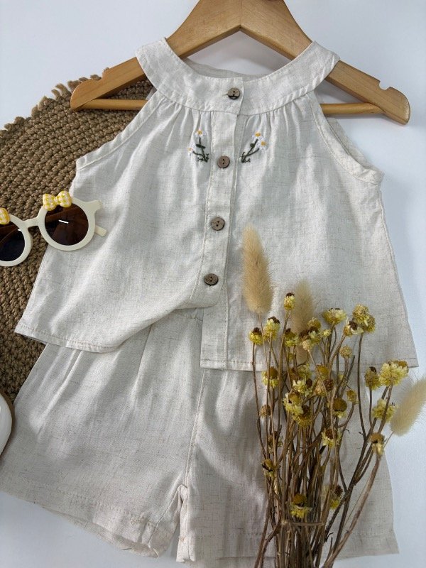Producto - Conjunto Margarita bordado en color CRUDO - 3