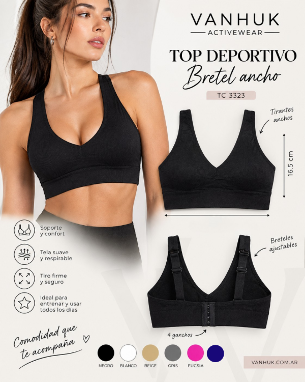 Producto - Top deportivo  bretel ancho  TC 3323 - 1