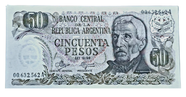 Producto - 50 Pesos Ley 18.188 (Mancini-Brignone) Casi Num. Bajo Bott.2363 XF+
