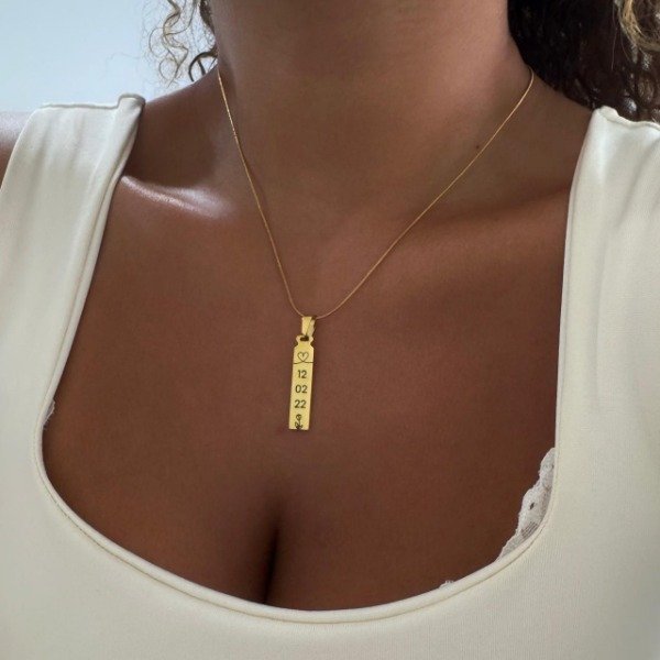 Producto - COLLAR DORADO BARRITA CHATA PERSONALIZADA