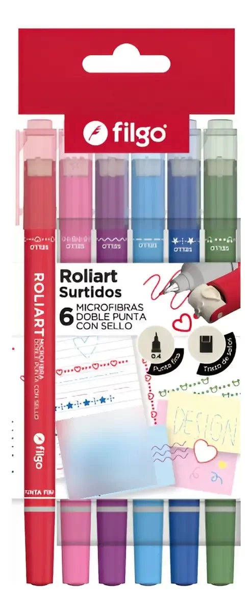 Producto - Marcador Roliart Microfibra. Sello Filgo X6