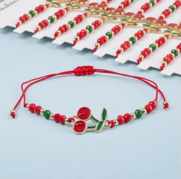 Producto - Pulseras de Hilo Cerezas Pack x12 en Blister BL