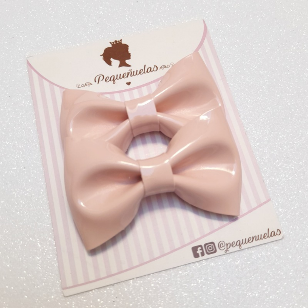 Mini moños brunella rosa nude charol