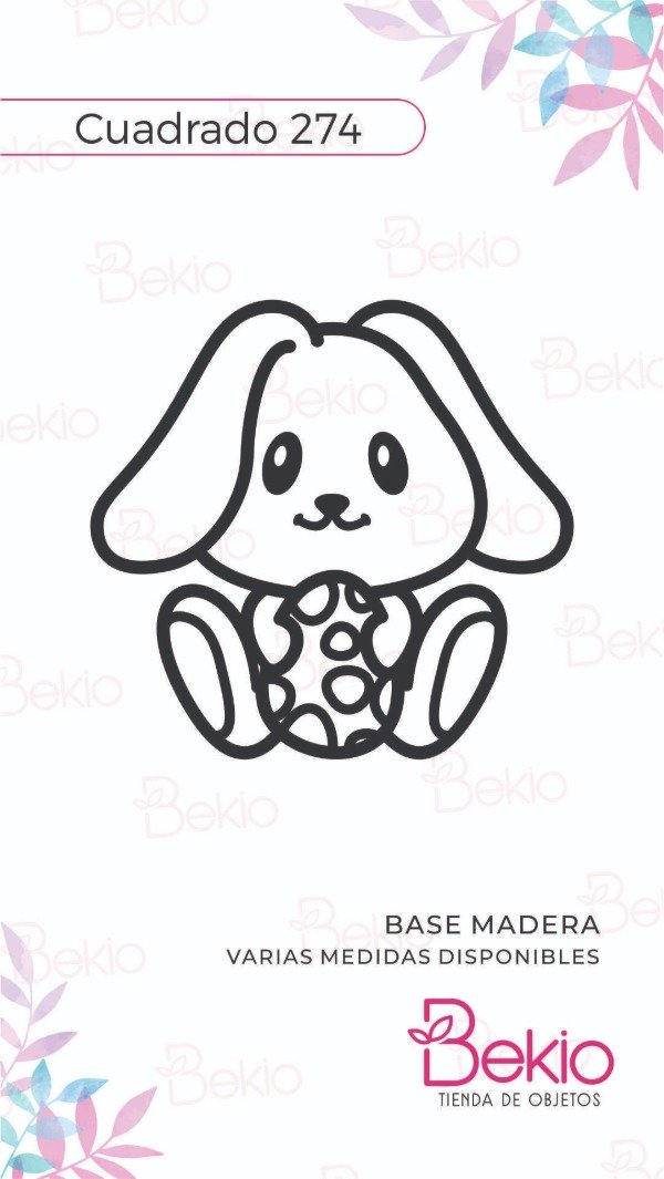 Producto - Sello Cuadrado 274 - Conejo Pascuas