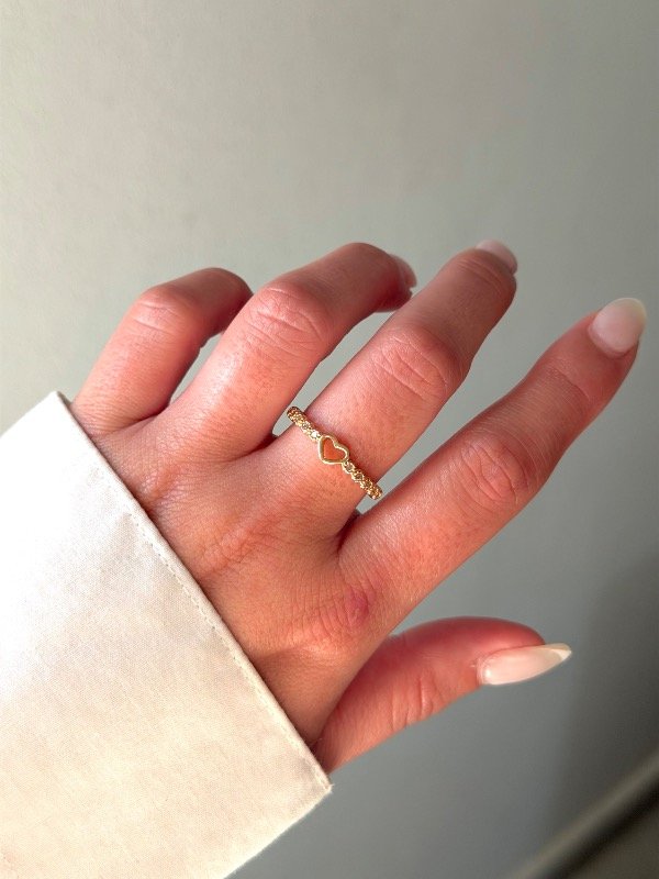 Producto - Anillo dorado cubic corazón - 1