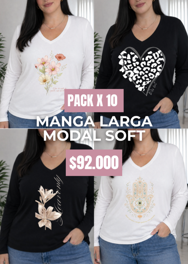 Producto - Pack X 10 Manga Larga modal soft