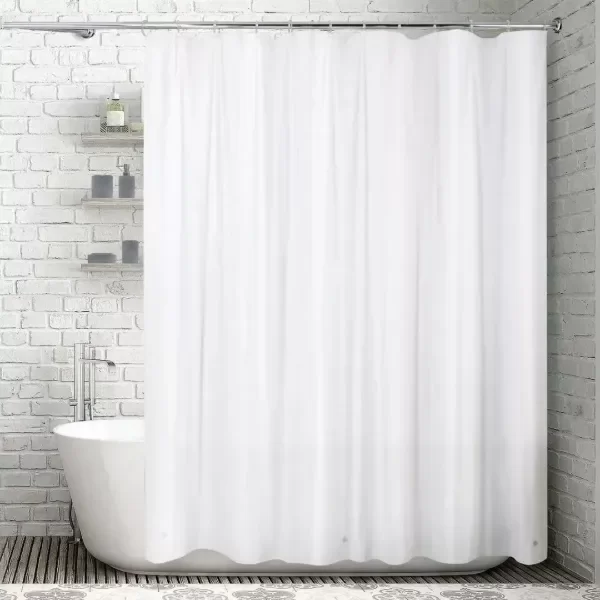 Producto - Cortina Protector Baño 100mc Eliplast Sin Ojal Reforzado Blanco Cristal