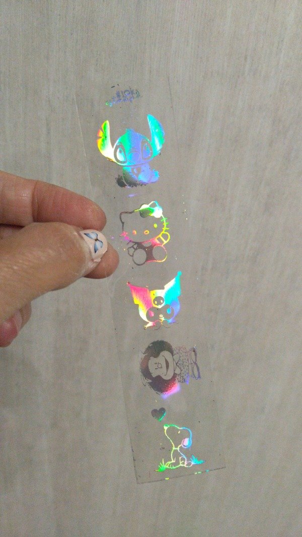 Producto - Estampa SHINE Acetato 3,5x14,5cm Personajes #1 Plata Tornazol