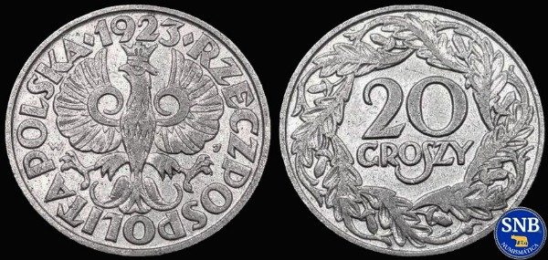 Producto - Polonia - 20 Groszy (1923) KM #12 [XF] - República Restaurada