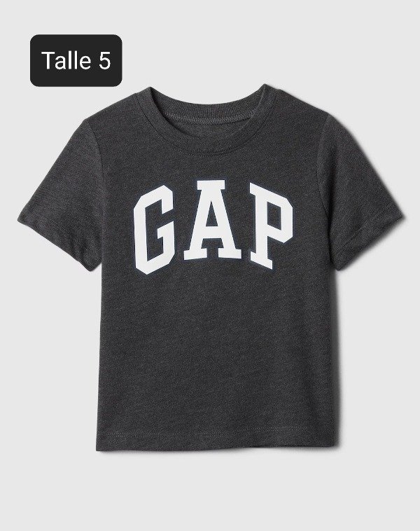 Remera manga corta gap talle 5 gris oscuro
