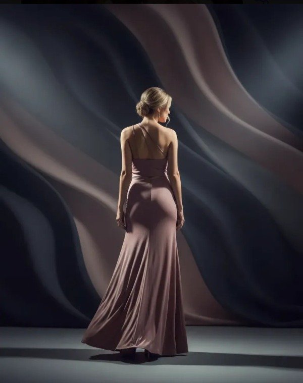 Producto - Vestido largo Fiesta Rosa gold Tendencia invierno 2026
