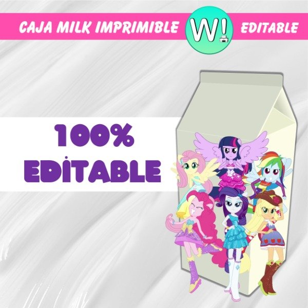 Producto - Caja Imprimible Grande Milk My Little Pony Equestria Girls - 2