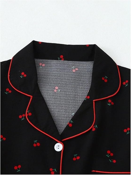 Producto - Conjunto de pijama de 2 piezas Cherry Black - 3