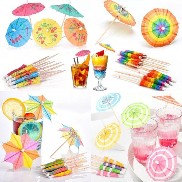 Producto - Pinches Sombrilla Paraguas Copetin Tragos x12un. EB